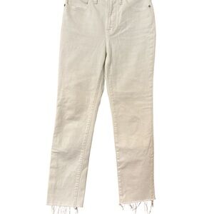 Madewell Jeans Womens 25 White The Perfect Vintage Fray Hem Denim Stretch